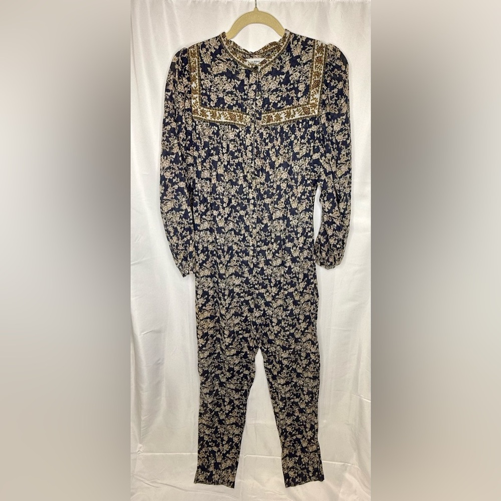 Isabel Marant Navy and Beige Floral Jumpsuit